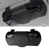 HAPPOW Brillenhalter für Auto Leder, Universal-Sonnenbrillenhalter Auto, Magnet Brillenetui, Aonnenblenden Auto Organizer, Staubdicht, Schüttelfest Auto zubehör für alle Fahrzeuge (Schwarz)