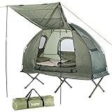 Semptec Urban Survival Technology Zeltliege: 4in1-Zelt mit Feldbett, Winter-Schlafsack, Matratze und Sonnenschutz (Zelt mit integrierter Matratze)