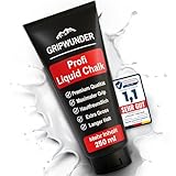 GRIPWUNDER Liquid Chalk 250 ML | Maximum Grip - BESTNOTE 1,1, schnell trocknend, langanhaltend| Flüssigkreide Chalk Bouldern Gym f Calisthenics Equipment Crossfit Klettern Pole Dance Magnesia Turnen