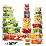 Kottwca Frischhaltedosen mit Deckel Set, 50-teilige Tupperdosen Set (25 Behälter+25 Deckel), Küche Meal Prep Boxen 100% Auslaufsicher, BPA-Frei Frischhaltedose für Kühlschrank Mikrowellen