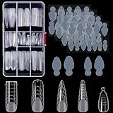 MELLIEX 120 Stücke Dual Nail Forms Set 5 Formen Nagelverlängerung Verlängerung Nagel Gel Formen Nagelform Set mit 48 Stücke Nagelaufkleber für UV-Acryl Nagel Werkzeug