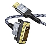 SNOWKIDS HDMI auf DVI Adapter Kabel 1.8m, HDMI DVI Adapterkabel (Neuester Standard) mit 1080P Highspeed Full HD 24+1 bidirektional Konverter unterstützt 3D