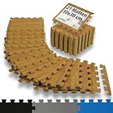 ALPIDEX 1,95 m² Bodenschutzmatte 21 Stück 30x30x1 cm Schutzmatten Set Sportmatte Gymnastikmatte Sportgeräte Matte Fitnessmatte Turnmatte Unterlegmatte Bodenmatte Trainingsmatte Gummimatte, Holzoptik