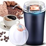 Retoo Kaffeemühle Elektrisch mit Edelstahl Schlagmesser, Keramikmahlwerk Unterwegs Einstellbarer Grobheit, Edelstahlschlagmesser Filterkaffee, Espresso, French Press, cafe