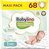 Babylino Premium, Windeln für Neugeborene, Größe 1, mit Ultra-Soft-Filter, Newborn (2-5 kg), 68 Stück