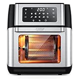 Innsky Heißluftfritteuse10L, 1500W Airfryer Heissluftfritteuse mit 10 Programmen, Heißluftofen mit 6 Zubehör, Air fryer Friteuse ohne öl, Edelstahl Heißluftbackofen mit LED-Touchscreen, Rezeptbuch