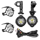 SUPAREE LED-Nebelscheinwerfer 40W 3000LM 6000K + Schutzgitter + Kabelbaum für Motorrad R1200GS F800GS F650 LC ADV 1190 1190R 1290