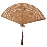 Healifty Bambus Handfächer Vintage Fan Holz Hand Fan Hochzeit Bridal Party gefallen (braun)