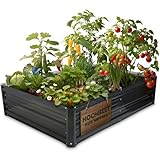 STREND PRO Hochbeet Metall 120x90x30cm | Niedrig Kleines Hochbeete für Garten Blech | Garten Beet aus verzinktem Stahl für Gemüse, Kräuter & Tomatenpflanzen | Stahl Pflanzkasten, Kräuterbeet