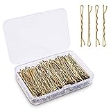 Haarnadeln, 150 Stück Wellenform Haarklammern, Metall Bobby Pins, Haarnadel-Set für Kinder, Mädchen Haarzusätze, Friseursalon (Gold)