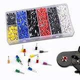 Wenrescry 1800 Stück Aderendhülsen Set, kabelendhülsen Isolierte Sortiment 0,5-10mm², Bunt Isolierte Aderendhülsen aus Verzinnten Messingeinsätzen für Drahtverbindungen