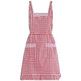 Fahibin Modische Apron mit Taschen,Baumwolle Schürze,Blumenmuster Küchenschürze,Damen Schürze,Küche Backen Schürzen für Kochen Backen Grillen Geschenk Idee 78cm*70cm