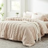 Zzlpp Bettwäsche-Set für Doppelbett, 5-teilig, beige Seersucker-Bett in einer Tasche mit Bettdecke und Bettlaken, Ganzjahres-Bettwäsche-Sets mit 1 Steppdecke, 1 Kissenbezug, 1 Bettlaken, 1