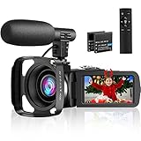 DREANNI Videokamera Camcorder 4K 56MP WiFi IR Nachtsicht Videokamera 18X Digitalzoom 3,0'' IPS-Touchscreen Vlogging Kamera für YouTube mit Mikrofon, Gegenlichtblende