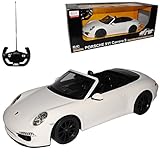 Riesig__ Porsche 911 991 Carrera S Cabrio Weiss Ab 2011 - mit Beleuchtung - RC Funkauto 1/12 Modell Auto mit individiuellem Wunschkennzeichen