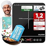 Stillstern Induktionskochplatte 2100W - Induktionskochfeld geeignet für 12-28 cm, Booster-Modus, Hitzebeständiger Kochmatte, Lautlos-Funktion, 19 Temperatur- & Leistungsstufen, 24h Timer, Touch