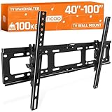 RICOO R17 TV Wandhalterung Fernseher Halterung 40-100 Zoll TV Halterung Flach Slim bis 100 kg VESA 200x200 bis VESA 700x400 Wandhalterung Fernseher Wand Fernsehhalterung Neigbar auch 55 75 65 85 Zoll