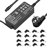 90W Universal Netzteil Laptop Ladegerät für HP Stream Pavilion, Acer Swift Aspire, Lenovo Ideapad Yoga ThinkPad, Asus Vivobook, Dell XPS, Toshiba, Sony, Samsung,IBM Laptop Ladekabel mit 16 Stecker