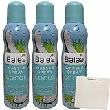 Balea Wasserspray Cocos für Gesicht und Körper 3er Pack (3x150ml Sprayflasche) + usy Block