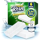 2,5X längere Lebensdauer | Schmutzradierer PRO 6 Stück - Neu: Radierschwamm | extra langlebiger Zauberschwamm | Magic Eraser Schwamm entfernt Schmutz an Wand, auf Schuhen, in der Küche und Bad