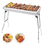 AGM Holzkohlegrill Camping Grill Holzkohle,Klappgrill Tragbarer Grill,Für Camping Garten Picknick Party, 73x 33x 71 cm, für 5-10 Personen