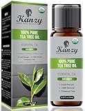 Kanzy Teebaumöl Bio 100% Reines 10ml Kaltgepresst Tea Tree Oil Für Shampoo, Haut, und Anti Picke, Akne Öl, Nagel, Natürrein Ätherische Öle für Aromatherapie Diffuser