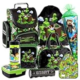 Games Play Pixel 9 Teile Set Tornister Ranzen Schulranzen Tasche Federmappe Rucksack Schultüte 85 cm mit Sticker-von-Kids4shop Schulrucksack