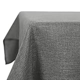 Deconovo Leinenoptik Tischdecke Wasserabweisend Tischwäsche Lotuseffekt 140x240 cm Grau