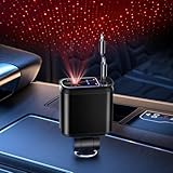 4 in 1 Zigarettenanzünder USB C 69W Auto Ladegerät Adapter, Einziehbares Sternenhimmel Auto Zubehör, Car Charger 12v USB Adapter Auto für iPhone 16 Pro Max/16/15/iPad