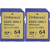 Intenso 3421490 Flash-Speicher 64 GB SDXC UHS-I Klasse 10 (Packung mit 2)