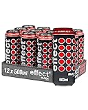 effect BLACK ACAI Energy Drink - 12 x 0,5l Dose - Koffeinhaltiger Energie Drink mit dem Geschmack fruchtig-saurer Acai-Beere - Angenehme Erfrischung an heißen Tagen - Perfekt zum pur trinken und mixen