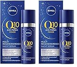 NIVEA Q10 Anti-Falten Power Multi Regenerierendes Nachtserum, Anti-Falten Serum für die Nacht, Gesichtsserum mit Provitamin B5 und Q10 (30 ml) (Packung mit 2)