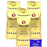 Mocambo Gran Bar Selezione Oro Gold 3x 1000g | Ganze Bohnen | Milder Kaffee | Traditionelle Langzeit-Trommelröstung | + Jassas Gebäck