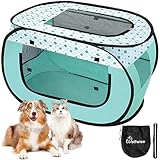 WolfWise Welpenlaufstall, Tragbarer Welpenauslauf 80 x 50 x 50 cm, Tierlaufstall für Wohnung, Laufstall für Hunde, Katzen, Welpen, im Innen- und Außenbereich, Katzengehege Outdoor Katzenzelt, Grün