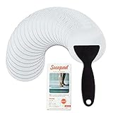 Secopad rutschfeste Badewannen-Aufkleber, Sicherheitsaufkleber, für Badezimmer, Badewannen, Duschen, Trittflächen, selbstklebend, Schaber (Farblos)