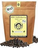 UNCLE SPICE® BIO Tellicherry Pfeffer - 180g schwarzer Pfeffer ganz - Jumbopfeffer - Hochland Bergpfeffer - Premium-BIO-Qualität - handverlesene ganze Körner für die Mühle, kräftige Schärfe, DE-ÖKO-005