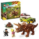 LEGO 76959 Jurassic Park Triceratops-Forschung, Dinosaurier Spielzeug mit Figur und Auto zum Sammeln zum 30. Jubiläum