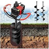Erdbohrer mit Erdlochbohrer, gasbetriebener 4-Takt-Erdbohrer mit 3 Bohrern für effiziente Landwirtschaft und Gartenarbeit