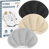 6 Paar Fersenpolster, Fersenschutz Fersenkissen Selbstklebend Fersenschutzpolster gegen Reibung Fersenpads Antirutsch Einlagen für Männer Frauen(Grau&Schwarz&Hautfarben)