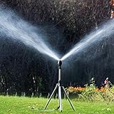 RANRAO Automatischer rotierender Stativ-Sprinkler, automatischer rotierender Sprinkler mit Stativ, für 360 Grad Bewässerungsdüse für Garten, Hof, große Fläche