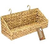 HMF Hängekorb geflochten aus nachhaltiger Wasserhyazinthe, Aufbewahrungskorb zum Aufhängen | 40 x 15 x 15 cm