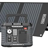 BALDERIA Power Set PS300-120 | Tragbare Powerstation 300W + Solarpanel 120W | Solar-Generator, Kraftwerk mit AC Steckdose 230V | USB Strom für Outdoor Camping Arbeiten Notfall Balkon Wohnmobil