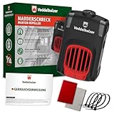 Marderabwehr mit USB Stecker Ultraschall & LED Blitzlichter für 70m² Marderschreck für Dachboden, Haus, Garage, Carport, Keller, Gartenhütte UVM auf natürliche Weise Marder vertreiben (Marderschreck)