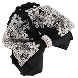 Anneome 2 Stück Professionelles Haarnetz Schwarz mit Spitzenbesatz Leichter Haarclip für Damen Schnelle Fixierung für Dutt und Brötchen für Büro Hotellerie Airline und Serviceberufe