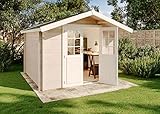 Alpholz Gartenhaus Anna-44 Gerätehaus aus Fichten Holz Gartenlaube Blockbohlenhaus mit 44 mm Wandstärke 320x320 cm