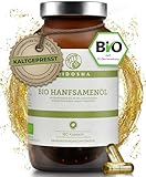 QIDOSHA® Bio Hanfsamenöl Kapseln vegan, 180 Stk, Hanfsamen aus Frankreich und Kanada, 1440 mg je Tagesportion (2 Kapseln), hoher Anteil an Omega 3, 6 und 9 Fettsäuren