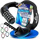 NEXTCOVER® Fahrradschloss LockOne mit Zahlencode I - [SAFESECURE] Zahlenschloss hohe Sicherheit Fahrradschloss Zahlenschloss I robustes & langlebiges Kettenschloss Fahrrad I Bike Lock