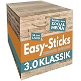 Bastelholz Eiche Easy-Sticks 3.0 16 cm Eiche – 160 Stück – OHNE Klebeband – Hölzchen für DIY Projekte und Deko – Hölzer zum Bauen und Verkleiden