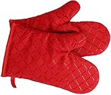 Premium Anti-Rutsch Ofenhandschuhe 1 Paar bis zu 240 °C, Silikon Extrem Hitzebeständige Grillhandschuhe BBQ Handschuhe Backofen Handschuhe, zum Kochen, Backen, Barbecue Isolation Pads, rot