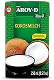 Aroy-D Kokosnussmilch – Kokosmilch zum Kochen und Backen – Ideal für Desserts, Suppen, Smoothies und Cocktails – 12 x 250 ml